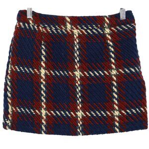 Tweed Plaid Mini Skirt Womens M Multi Academia Prep School Classic Preppy Lined‎